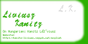 liviusz kanitz business card